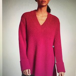 Athleta Shasta Hi-Low V-Neck Large Sweater NWT